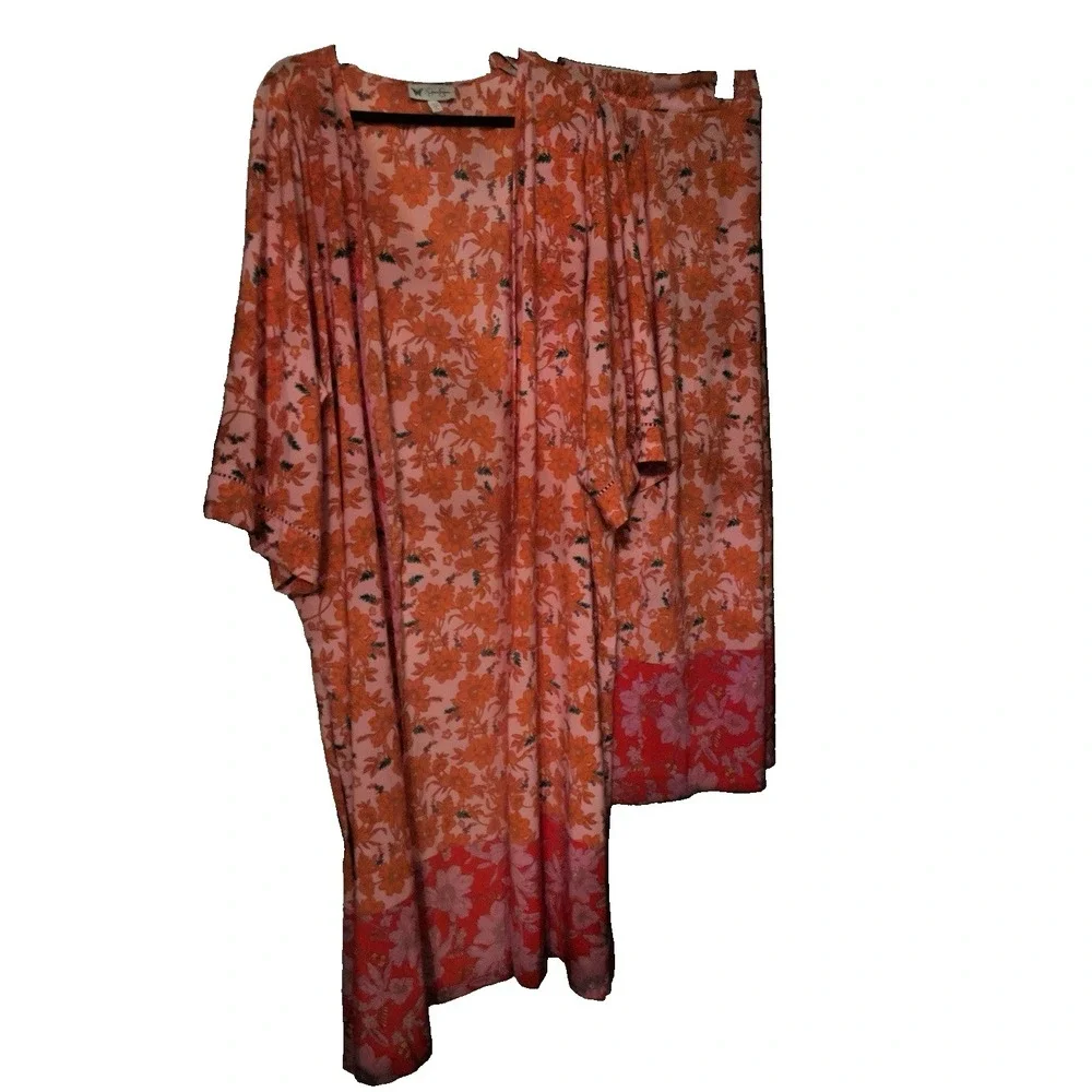 Jessica Simpson Plus Size Floral Kimono & Palazzo Pants Set Mixed Sizes
